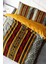 Lastikli Çarşaflı Pamuk Saten Çift Kişilik Ribbon Baroque Style Nevresim Takımı 1