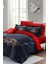 Yılbaşı Süsü Blue & Red Noel Pamuk Saten 3D Çift Kişilik Nevresim Takımı 1
