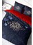 Yılbaşı Süsü Blue & Red Noel Pamuk Saten 3D Çift Kişilik Nevresim Takımı 3