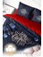 Yılbaşı Süsü Blue & Red Noel Pamuk Saten 3D Çift Kişilik Nevresim Takımı 4