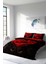 Doğal Pamuk Çift Kişilik 3D Digital Red Black Heart Nevresim Takımı 2