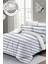 Lastikli Çarşaflı Pamuk Saten Çift Kişilik Soft Strip Luxury Nevresim Takımı 1