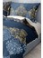 Pamuk Saten Lastikli Çarşaf Deluxe Çift Kişilik 3D Damask Nevresim Takımı 4
