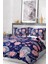 Pamuk Saten Lastikli Çarşaf Deluxe Çift Kişilik 3D Purple Nevresim Takımı 1
