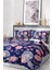 Pamuk Saten Lastikli Çarşaf Deluxe Çift Kişilik 3D Purple Nevresim Takımı 3