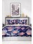 Pamuk Saten Lastikli Çarşaf Deluxe Çift Kişilik 3D Purple Nevresim Takımı 4