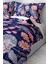 Pamuk Saten Lastikli Çarşaf Deluxe Çift Kişilik 3D Purple Nevresim Takımı 5