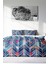Çift Kişilik Sık Dokuma Pamuk Saten 3D Özel Tasarım Blue Pattern Nevresim Takımı 3