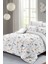 Lastikli Çarşaflı Pamuk Saten Çift Kişilik Soft Floral Luxury Nevresim Takımı 3