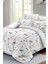Lastikli Çarşaflı Pamuk Saten Çift Kişilik Soft Floral Luxury Nevresim Takımı 4