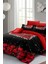 Çift Kişilik Sık Dokuma Pamuk Saten 3D Özel Tasarım Black Rose Nevresim Takımı 1