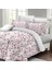 Lastikli Çarşaflı Pamuk Saten Çift Kişilik Cherry Blossom Luxury Nevresim Takımı 4