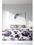 Çift Kişilik Lastikli Çarşaflı Pamuk Saten Purple Flowers Nevresim Takımı 1
