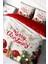 Yılbaşı (Lastikli Çarşaflı) Çift Kişilik Pamuk Saten Merry Christmas Nevresim Takımı 4