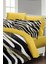 Çift Kişilik Lastikli Çarşaflı Pamuk Saten Zebra Feather Nevresim Takımı 1