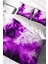 Doğal Pamuk Çift Kişilik 3D Digital Purp Nevresim Takımı 1