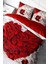 Doğal Pamuk Çift Kişilik 3D Digital Heart Rose Nevresim Takımı 1