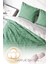 Lastikli Çarşaflı Pamuk Saten Çift Kişilik Green Pattern Nevresim Takımı 4