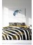 Lastikli Çarşaflı Pamuk Saten Çift Kişilik Zebra Feather Nevresim Takımı 4