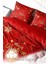 Yılbaşı Süsü Pine Tree Deers Noel Pamuk Saten 3D Çift Kişilik Nevresim Takımı 4