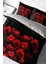 Doğal Pamuk Çift Kişilik 3D Digital Red Black Roses Nevresim Takımı 1