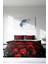 Doğal Pamuk Çift Kişilik 3D Digital Red Black Roses Nevresim Takımı 3