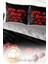 Doğal Pamuk Çift Kişilik 3D Digital Red Black Roses Nevresim Takımı 4