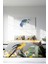 Doğal Pamuk Çift Kişilik 3D Digital Yellow Parrot Nevresim Takımı 3