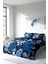 Doğal Pamuk Çift Kişilik 3D Digital Blue Flower Nevresim Takımı 2