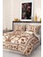 Pamuk Saten Lastikli Çarşaf Deluxe Çift Kişilik 3D Damask Nevresim Takımı 3