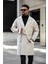 Erkek Siyah Kemerli Oversize Rahat Kesim Kaşe Kaban 3