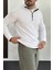 Erkek Yarım Fermuarlı Sweatshirt Beyaz EDW212 3