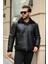 Erkek Napa Deri Içi Full Kürklü Slim Fit Mont & Ceket 4