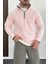 Erkek Yarım Fermuarlı Sweatshirt Pembe Edw212 1