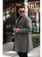 Erkek Kemerli Oversize Rahat Kesim Kaşe Kaban 2