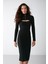 Agatha Bodycone Slim Fit Siyah Elbise 2