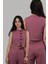 Düğmeli Yelek Takım-Rose 3