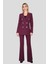 Blazer Ceket & Ispanyol Paça Pantolon Takım-Mürdüm 1