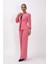 Oval Yaka Kısa Ceket & Bol Paça Pantolon Takım-Pembe 1
