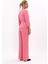 Oval Yaka Kısa Ceket & Bol Paça Pantolon Takım-Pembe 4