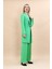 Şal Yaka Cepli Uzun Ceket & Bol Paça Pantolon-Yeşil 3