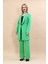 Şal Yaka Cepli Uzun Ceket & Bol Paça Pantolon-Yeşil 5