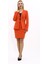V Yaka Boydan Kuplu Kılasik Ceket & Yırtmaçlı Düz Dar Etek-Turuncu 1