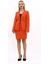V Yaka Boydan Kuplu Kılasik Ceket & Yırtmaçlı Düz Dar Etek-Turuncu 5