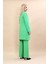 Sıfır Yaka Düz Uzun Ceket & Bol Paça Pantolon-Yeşil 4