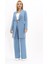 Şal Yaka Cepli Uzun Ceket & Bol Paça Pantolon-Deniz 1