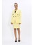 Erkek Yaka Çapraz Ceket & Yırtmaçlı Düz Dar Etek-Sarı 5