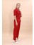 Erkek Yaka Kısa Ceket & Kemerli Köprülü Dar Paça Pantolon-Kırmızı 3