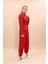 Gömlek Yaka Klasik Ceket & Paçası Pileli Pantolon-Kırmızı 3
