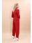 Gömlek Yaka Klasik Ceket & Paçası Pileli Pantolon-Kırmızı 5